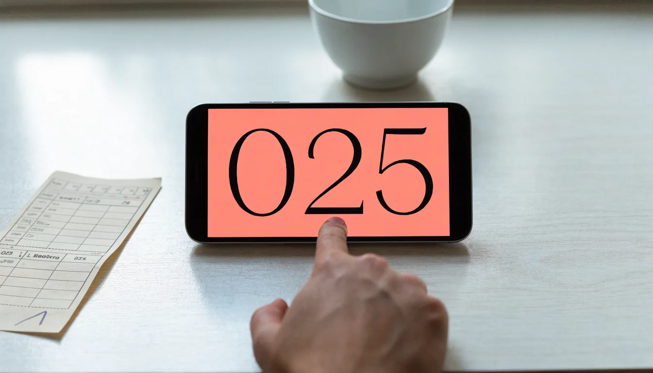 Un documento di identità appoggiato accanto a uno smartphone con un timer sullo schermo, su un tavolo da cucina